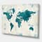 Designart - Discover the World Map in Blue - Traditional Canvas Artwork
